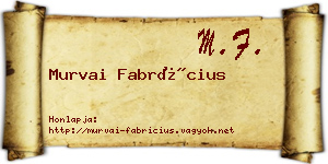 Murvai Fabrícius névjegykártya